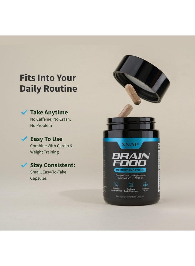 Snap Supplements Brain Booster Nootropics Supplement for Memory, Focus & Clarity, Bacopa Extract, Ginkgo Biloba, 60 Capsules - Image 4