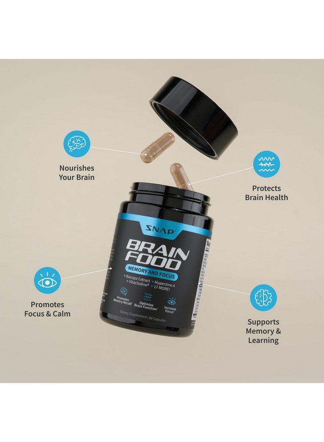 Snap Supplements Brain Booster Nootropics Supplement for Memory, Focus & Clarity, Bacopa Extract, Ginkgo Biloba, 60 Capsules - Image 3