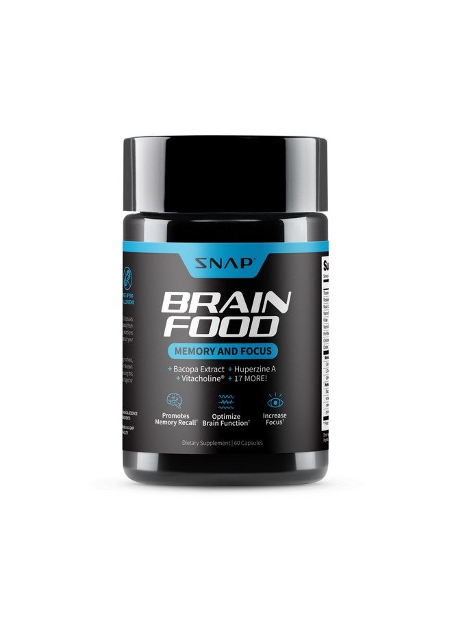 Snap Supplements Brain Booster Nootropics Supplement for Memory, Focus & Clarity, Bacopa Extract, Ginkgo Biloba, 60 Capsules - Image 1