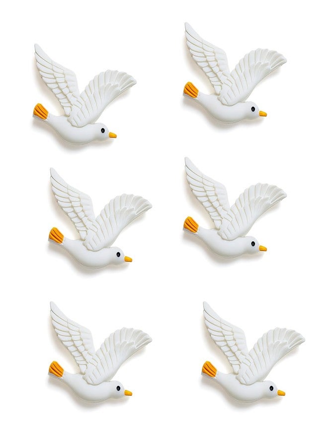 picocosmxiruo 6Pcs Seagull Bird Embellishment Cabochons Resin,Beachy Decor,Lighthouse Decorating,Dollhouse Decor,Mini Animals - Image 1