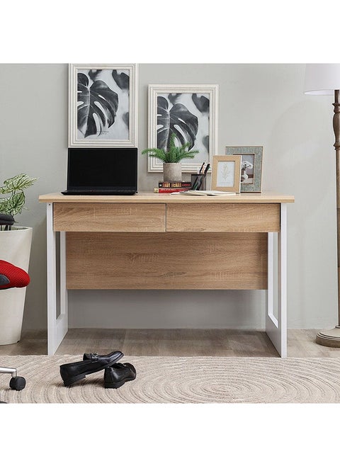 Tecno Study Desk Computer Table Office Desk Workstation Modern PC Laptop Gaming Table Wooden Study Table For Home Office L 120.5 x W 70 x H 77.5 cm White Oak & White