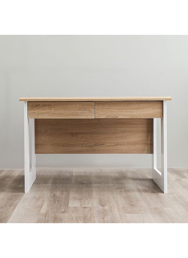 DANUBE HOME - Tecno Study Desk Computer Table Office Desk Workstation Modern PC Laptop Gaming Table Wooden Study Table For Home Office L 120.5 x W 70 x H 77.5 cm White Oak & White - Image 1
