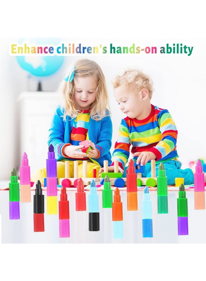 WXJ13 18 Pieces Stacking Crayons Buildable Crayons Stackable Colouring Pencils 12 In 1 Wax Crayons Building Block Colouring Crayons For Kids Office School Supplies 12 Colors - Image 5
