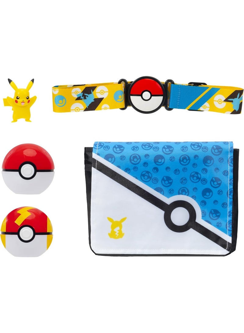 Pokemon Pikachu Clip ‘N’ Go Bandolier Set - 2-Inch Pikachu Battle Figure with Poke Ball and Fast Ball Plus Themed Belt and Bandolier - Image 3