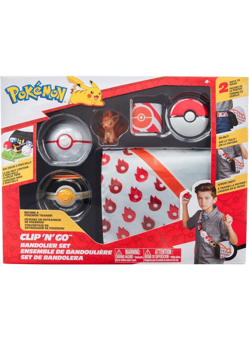 Pokemon مجموعة حزام بيكاتشو القابلة للتعليق من بوكيمون - شخصية بيكاتشو للمعركة بطول 2 إنش مع كرة بوكيمون وكرة سريعة بالإضافة إلى حزام و حزام موضوعي - Image 1