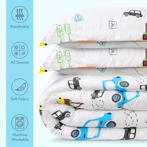 Utopia Bedding All Season Car Comforter Set with 2 Pillow Cases, 3 Piece Soft Brushed Microfiber Kids Bedding Set for Boys/Girls, Machine Washable (Twin) - Image 2