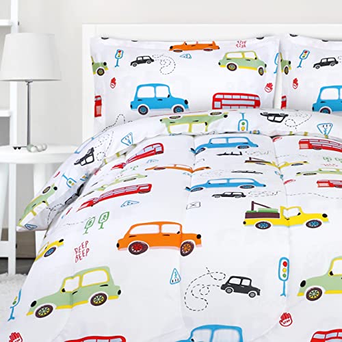 Utopia Bedding All Season Car Comforter Set with 2 Pillow Cases, 3 Piece Soft Brushed Microfiber Kids Bedding Set for Boys/Girls, Machine Washable (Twin) - Image 1