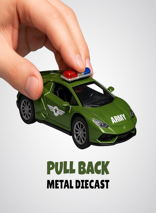 Speedyz Toy Army Sedan 1:32 Scale Die-Cast Metal with Opening Doors and Pull Back Action Realistic Car Kids Toy Vehicle, Indoor Play Car for Children - Image 4