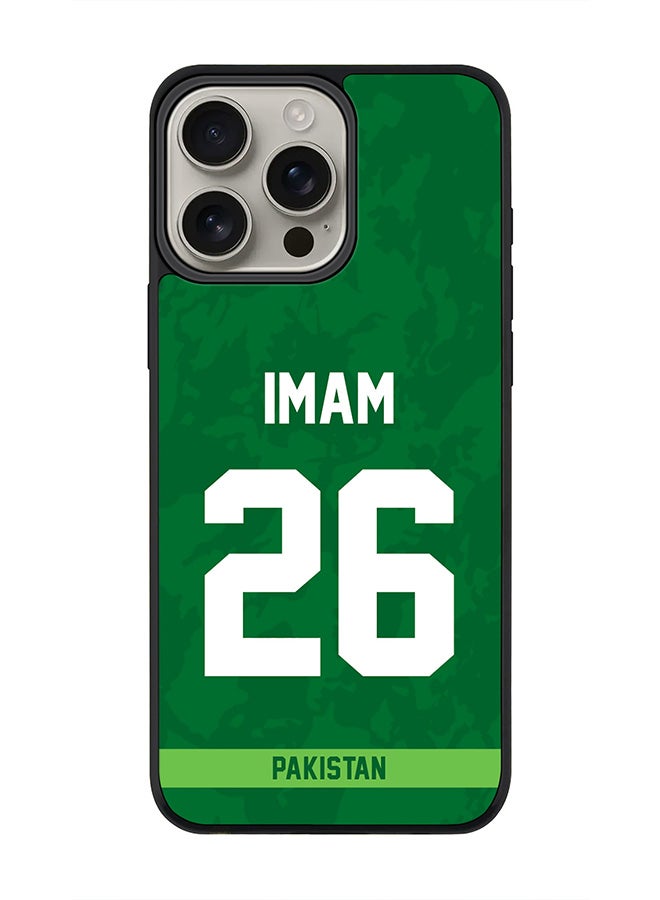 Stylizedd For iPhone 16 Pro Max Case [Compatible with MagSafe] Slim Magnetic cover Phone Case iPhone 16 Pro Max -Pakistan ImamulHaq Jersey No 26 - Image 1