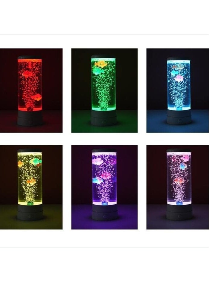 "Fish Lava Lamp with Bubbles – 16-Color Changing Night Light & Mood Lamp with Remote Control (Black)" - Image 5