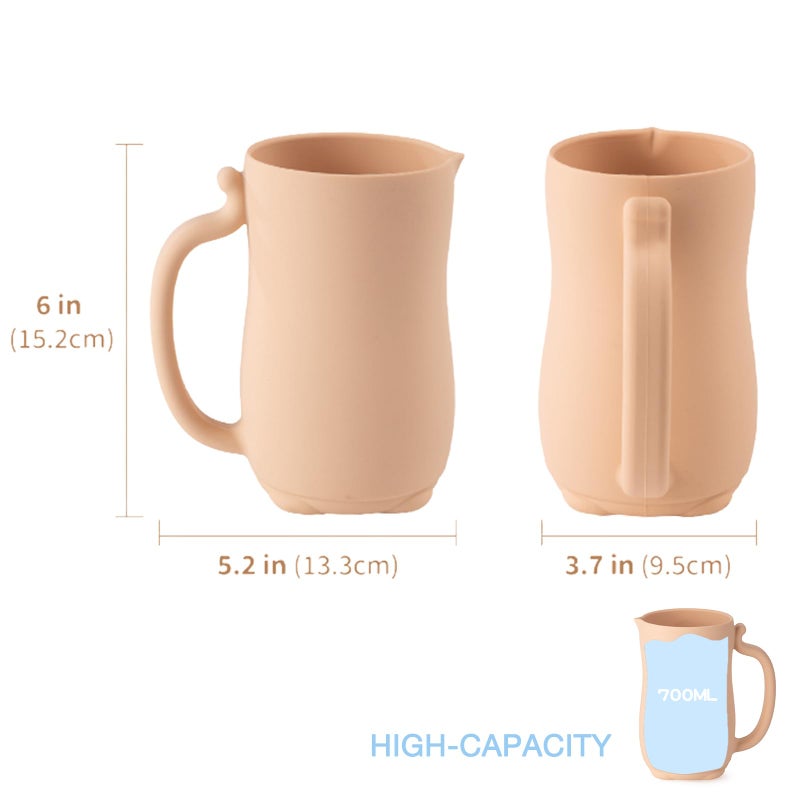 PandaEar Baby Bath Rinse Cup, Silicone Baby Shampoo Rinser with 2 Pack Cradle Cap Brush for Kids Toddler Body Washing (Pink) - Image 3