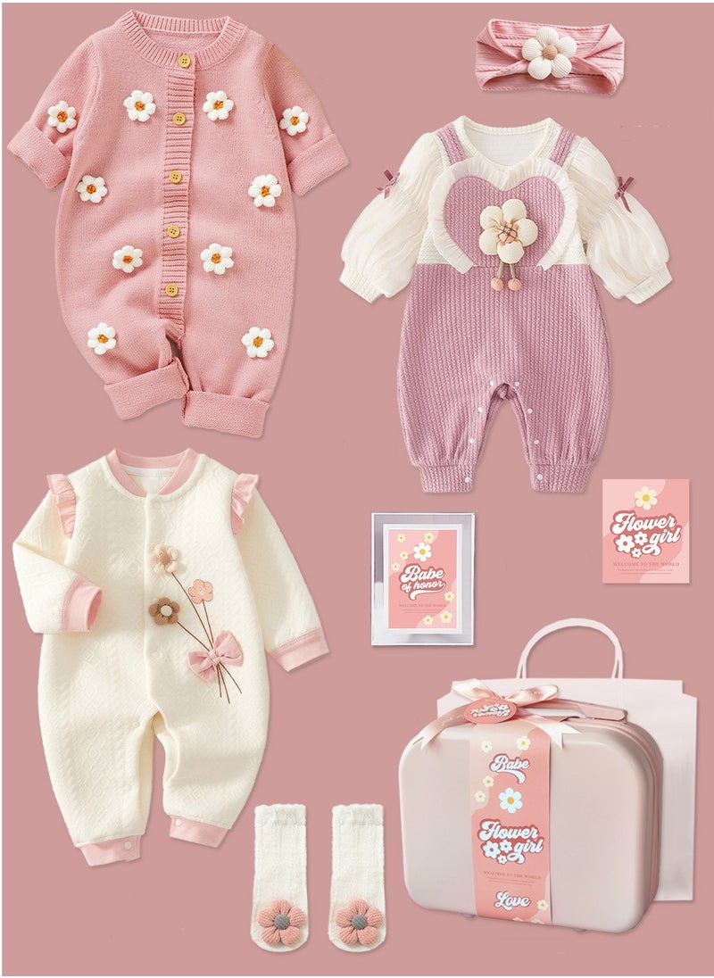 Gonice Gift Box Pink Baby Girl, Little Princess, Flower Spring And Autumn Winter Collection For New Girls Gift  - Image 5