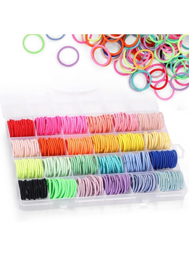 Funtopia Hair Ties Set, 336Pcs Small Elastic Hair Bands for Girls, Colorful Ponytail Holders Hair Tie for Baby Hair - Multicolor, No damage with Organizer Box for Kids Infants Toddlers - Image 1