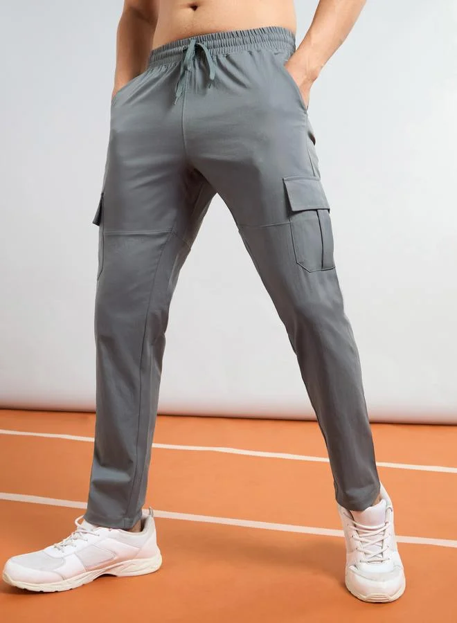 Technosport Grey Relaxed Fit Sports Cargo Track Pants
