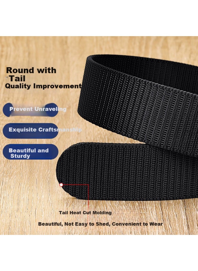 Pull Back Huili Canvas Belt For Men With Automatic Buckle, Woven Tactical Belt, Versatile Casual Breathable Waistband For Men And Wome - Image 2