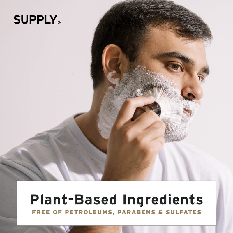 SUPPLY Ultra Lather Shaving Cream Sandalwood & Cedar - Hypoallergenic Formula for Men - 3.4 Oz Jar - Naturally Soothes and Protects, Guards Against Razor Burn and Irritation - Image 4