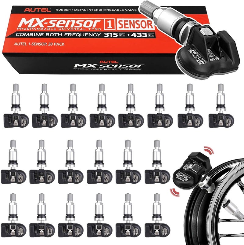 Autel MaxiTPMS MX Sensor 20pcs Universal Tire Sensor with OBD2 Scanner Dual Frequency 315MHz/433MHz - Image 1