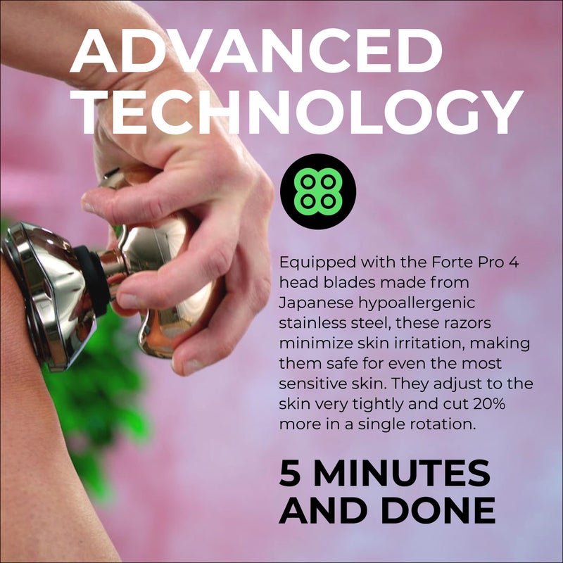 Skull Shaver Butterfly Kiss PRO - Women's Electric Shaver for Bikini Line, Legs & Body - Wet & Dry Use - Ergonomic, Hypoallergenic Blades - 60 Minutes Cordless Use - Purple - Image 4