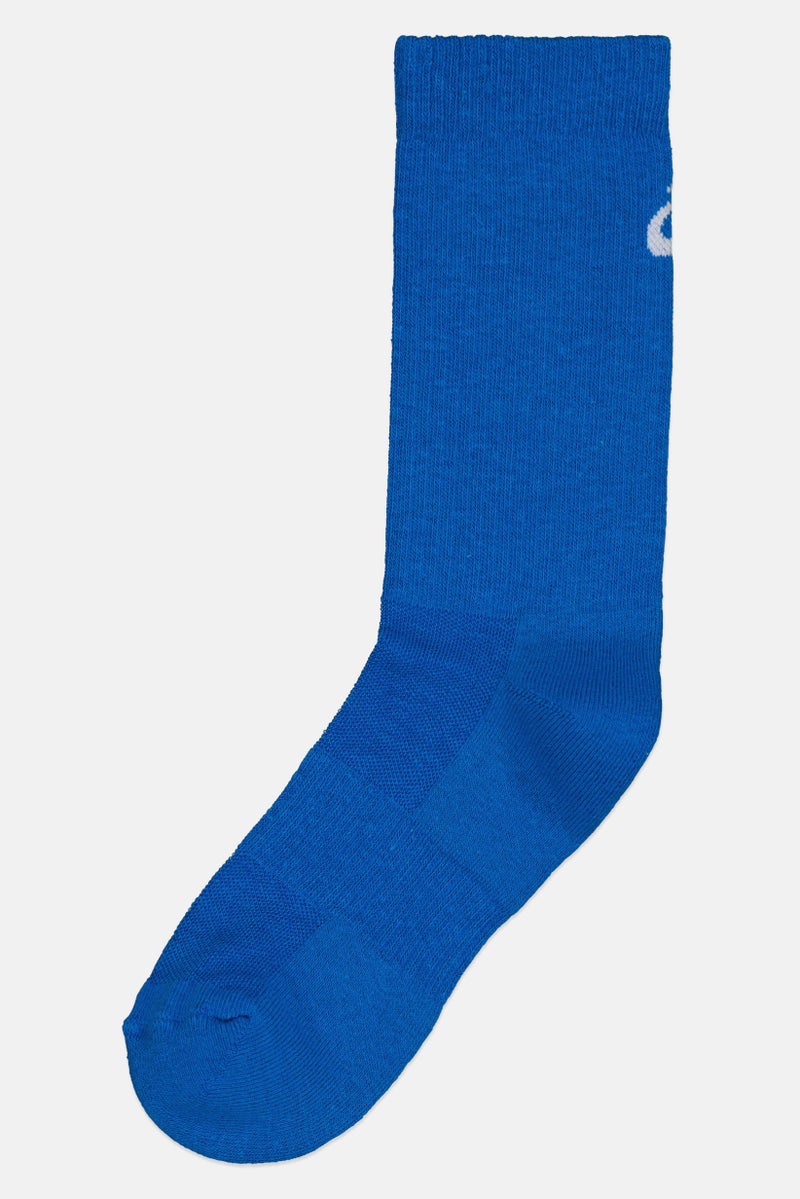 asics Men 1 Pair Brand Logo Olympic Crew Socks, Blue - Image 3