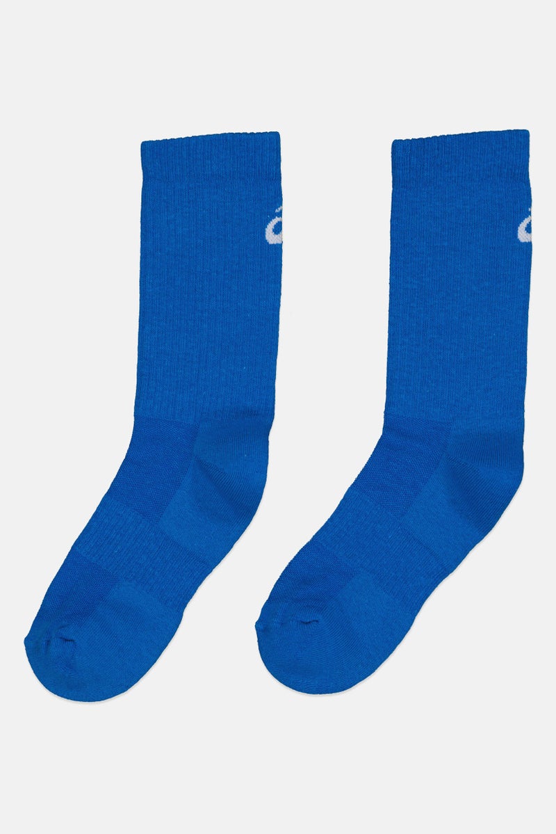 asics Men 1 Pair Brand Logo Olympic Crew Socks, Blue - Image 1
