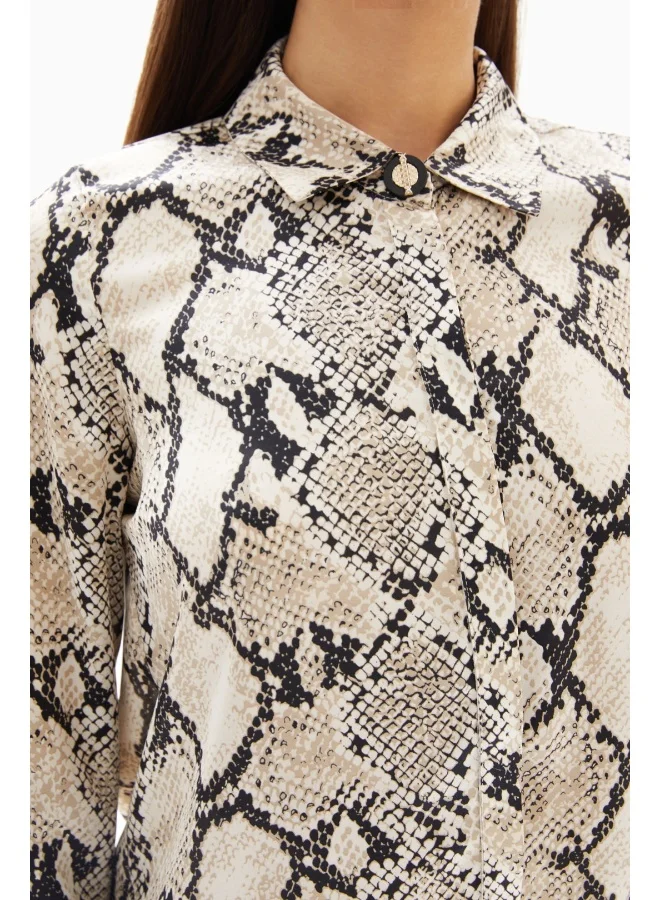 Wecre8 Beige Snake Print Blouse