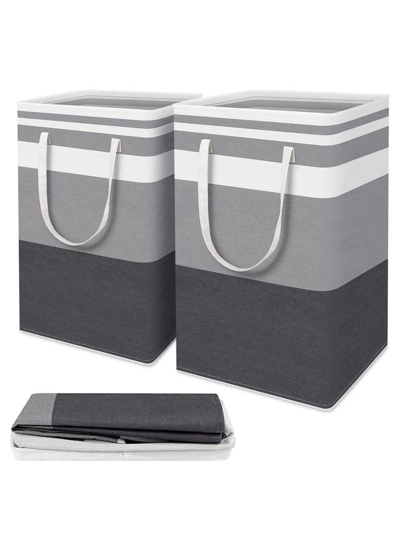 Arabest 2 Pack Laundry Basket, Collapsible Laundry Bag with Easy Carry Handles, Freestanding Laundry Hamper for Clothes, Blankets, Cushions - Image 1