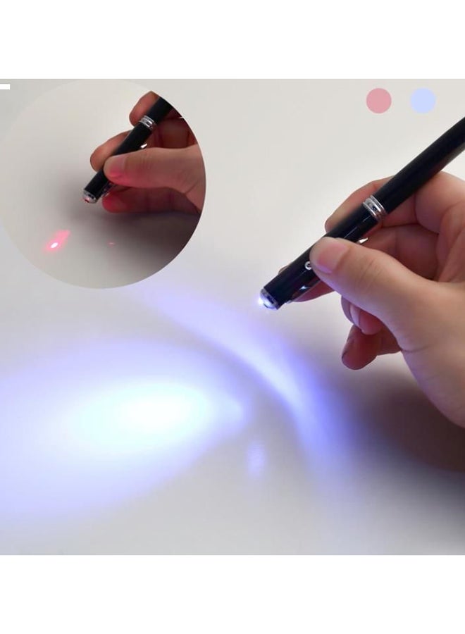 قلم إلكتروني برأس كروي مع مؤشر ليزري وضوء LED 4 في 1 أسود - Image 3