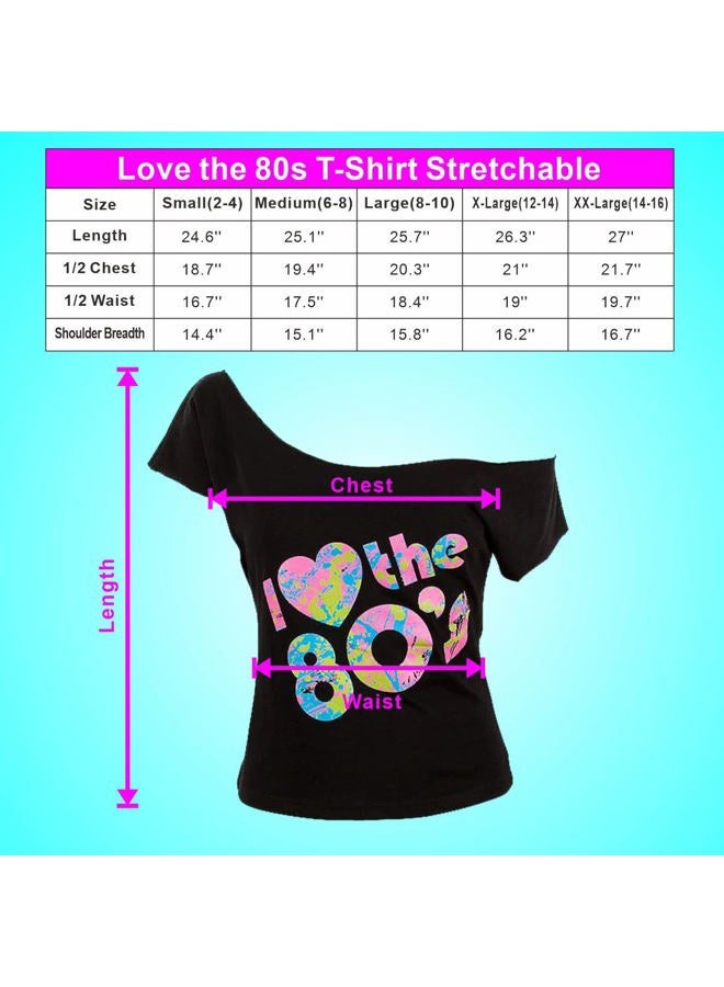 Leadtex Women's 80's Costumes with Accessories Set Green Tutu Skirt Earrings Necklace Bracelets Fishnet Gloves Legwarmers Headband Medium(6-8) - Image 3