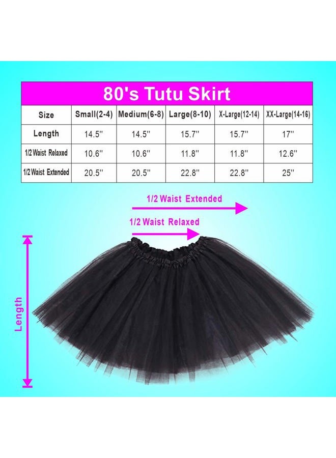 Leadtex Women's 80's Costumes with Accessories Set Green Tutu Skirt Earrings Necklace Bracelets Fishnet Gloves Legwarmers Headband Medium(6-8) - Image 4