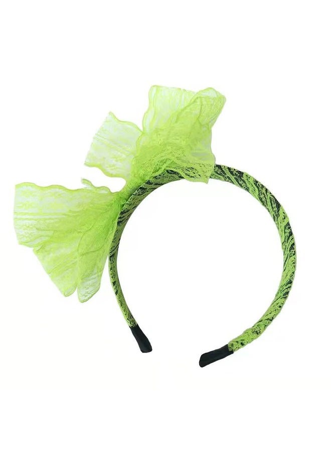 Leadtex Women's 80's Costumes with Accessories Set Green Tutu Skirt Earrings Necklace Bracelets Fishnet Gloves Legwarmers Headband Medium(6-8) - Image 5