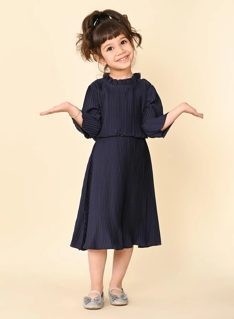 LILPICKS Navy And Blue Dresses For Girls