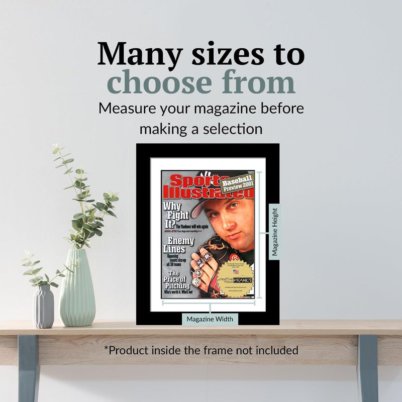 Creative Picture Frames 8.5" x 11.25" Sports Illustrated Magazine Display Frame, Suitable for 1971-1980 Collector's Edition Sports Magazines with Wall Mount & Easel, White Mat, 1 Count - Image 2