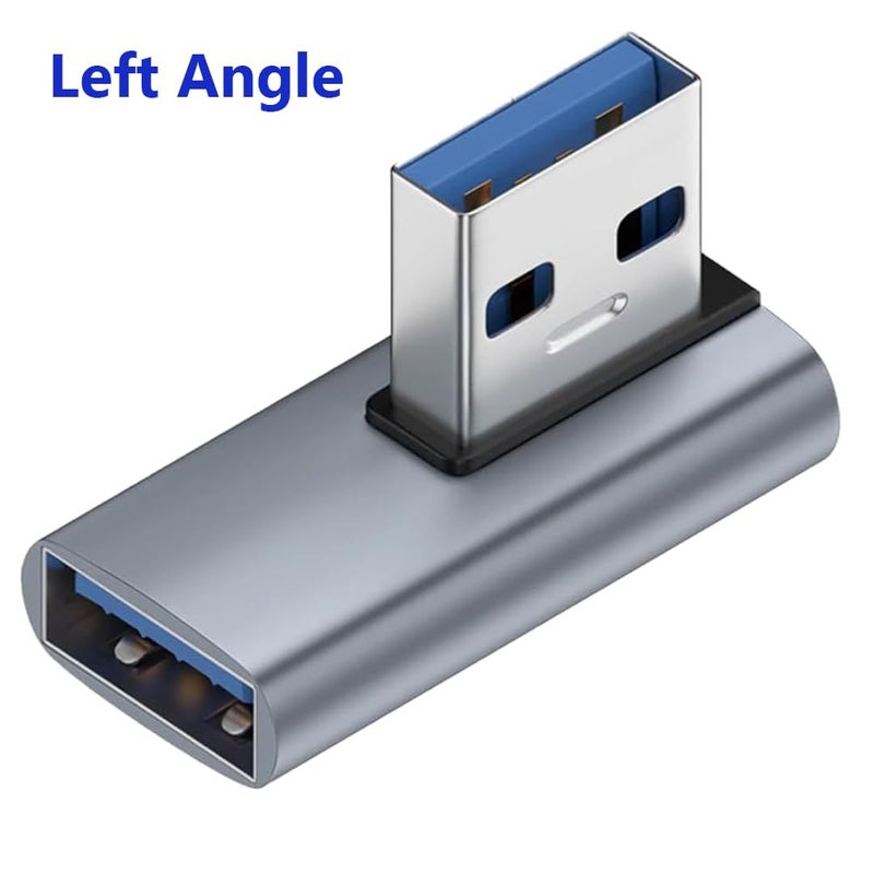 ETZIN 90 Degree USB Adapter Left Angle USB 3.1 Male to Female Extender USB A-A Direction Converter for PC, Laptop, USB A Charger, Power Bank and More - Image 2