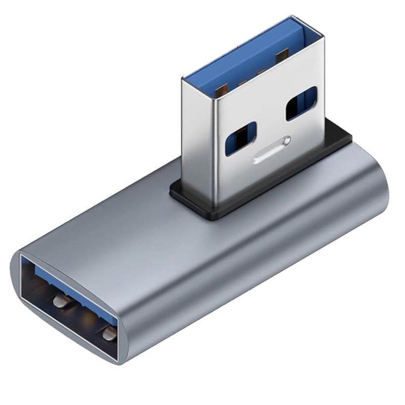 ETZIN 90 Degree USB Adapter Left Angle USB 3.1 Male to Female Extender USB A-A Direction Converter for PC, Laptop, USB A Charger, Power Bank and More - Image 1
