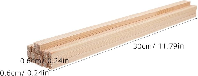 30cmx6mm Square Wooden Dowels 20Pcs For Crafts DIY Model Making Projects - Image 3