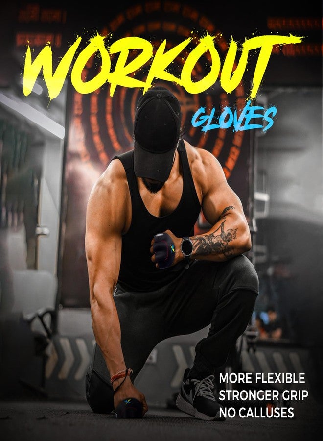 jaspo Neoprene Weightlifting Gloves for Gym, Crossfit & Fitness Training - Fingerless, Anti-Slip Grip, Unisex Workout Gloves Free-Size (Black) - Image 4