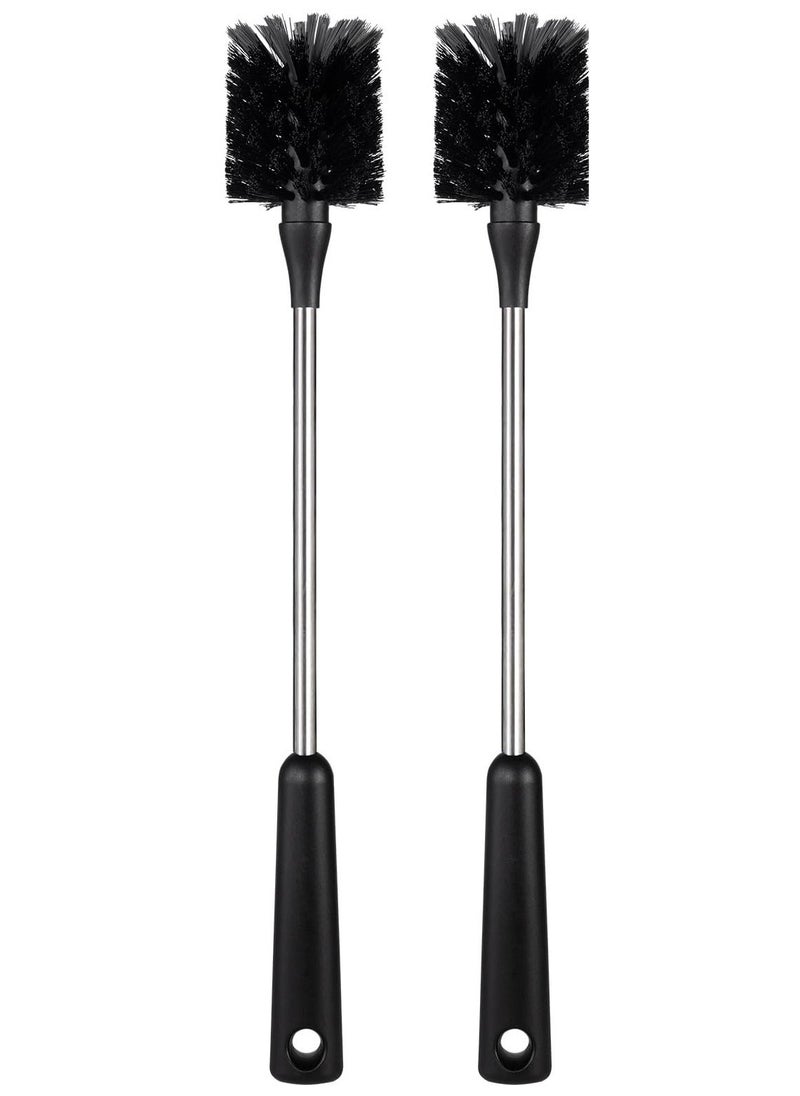 Generic - 2 Pack Stainless Steel Water Bottle Brush & Straw Cleaner Set, Long Handle Baby Bottle Scrub Cleaning Brush for Sports Bottles, Cups, Dishes, Coffee Mugs, Glasswares, Tumblers, Wine Decanters - Image 1