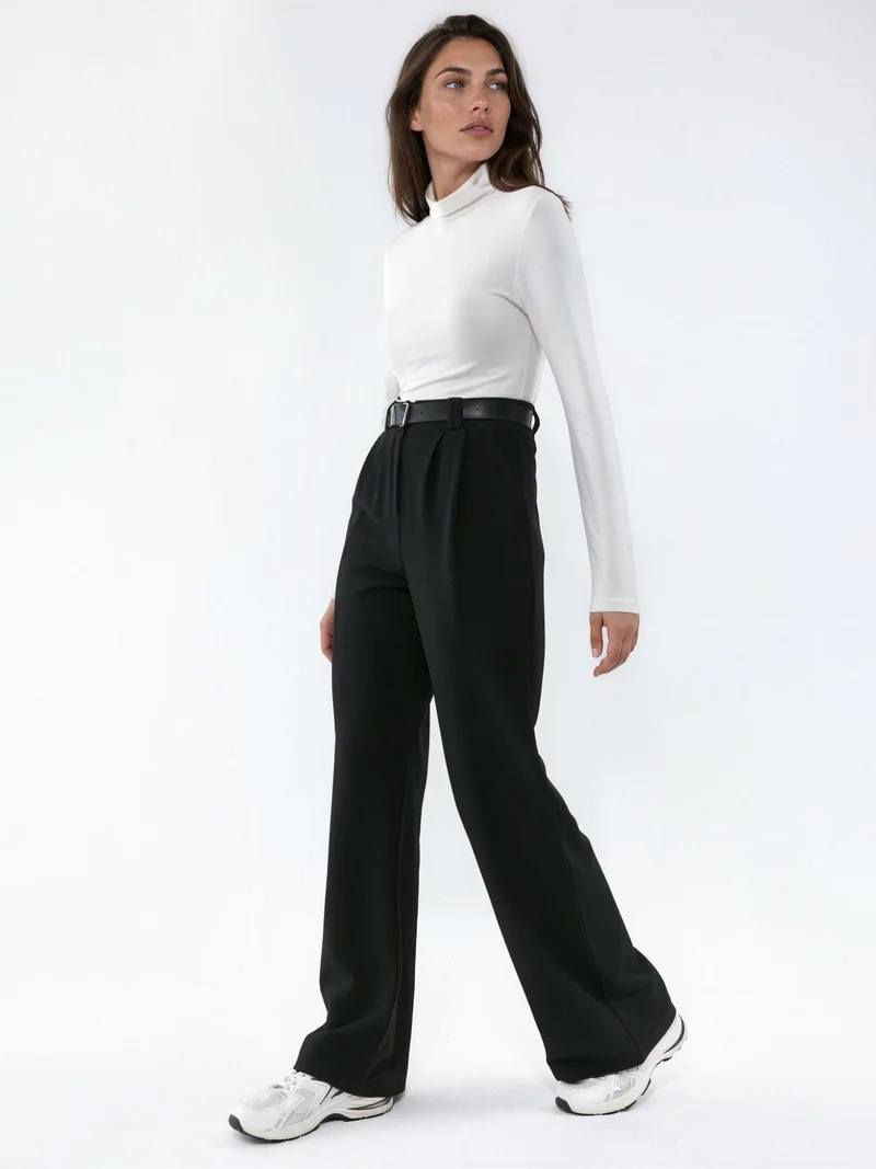 Hiccup Belted Stretch Palazzo Pants