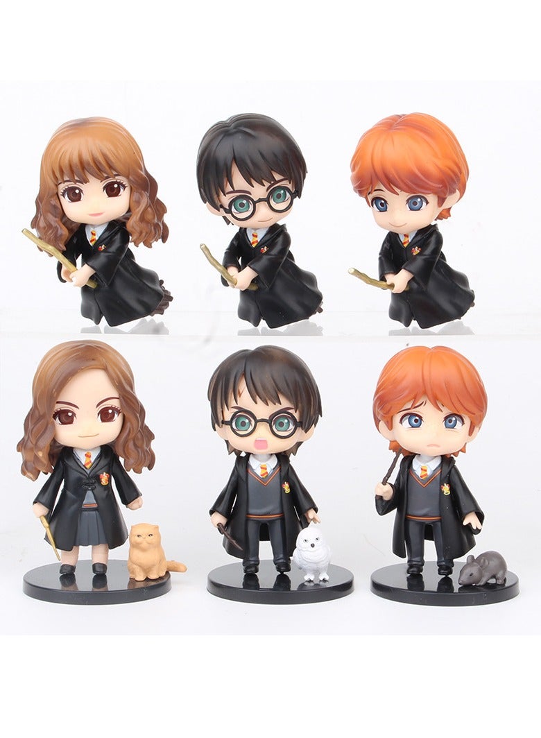 عام 6 الجيل الأول هاري بوتر Q نسخة المعالج هيرميون رون كعكة الديكور سيارة دمية نموذج زخرفة (10CM) - Image 1