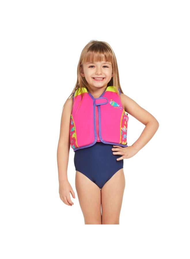 Zoggs Sea Queen Swim Sure Jacket for Kids 4 to 5 Years | Fixed Buoyancy Learn to Swim Aid with Zip Front and Safety Cover | 100 Percent Polyester | 465526-SQEU4-5 - Image 4