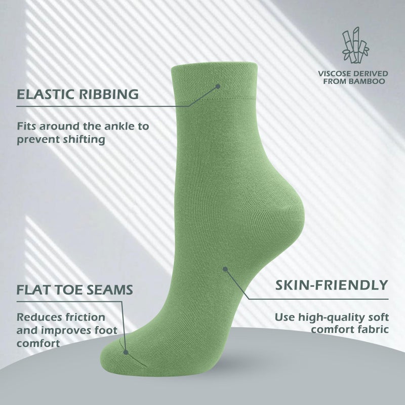 SERISIMPLE Women Thin Bamboo Socks Crew Lightweight Above Ankle Casual Dress Sock For Ladies Bootie Trouser 5 Pairs (Spring Colors, Large) - Image 2