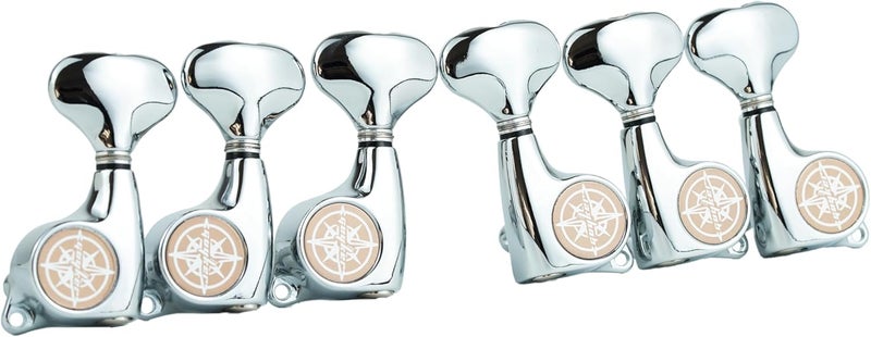 guyker Guitar Machine Heads (3L + 3R) – 1:21 Sealed Tuning Key Pegs Tuners Set Replacement for ST TL SG Style Electric or Acoustic Guitars – Chrome - Image 2