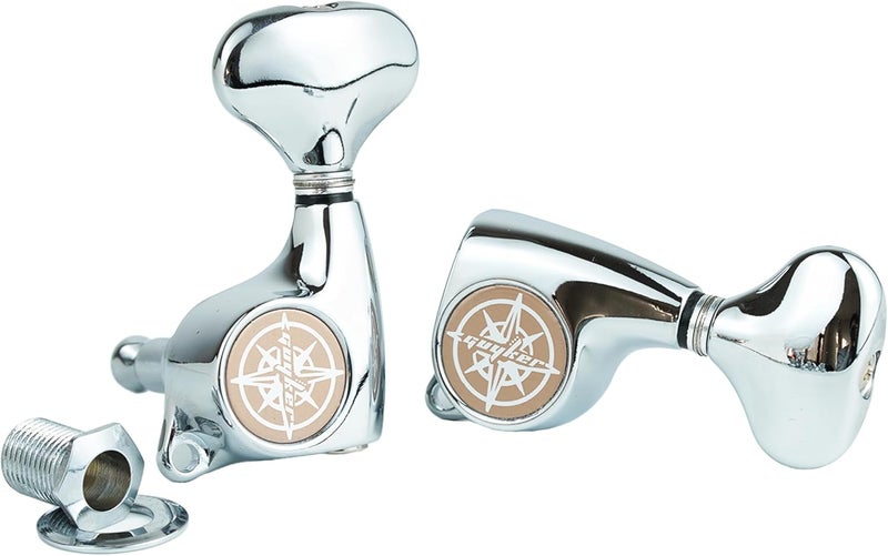 guyker Guitar Machine Heads (3L + 3R) – 1:21 Sealed Tuning Key Pegs Tuners Set Replacement for ST TL SG Style Electric or Acoustic Guitars – Chrome - Image 3