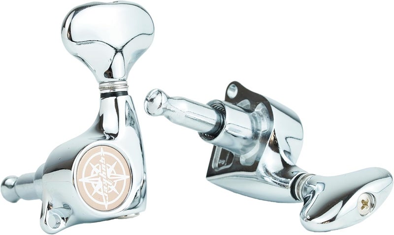 guyker Guitar Machine Heads (3L + 3R) – 1:21 Sealed Tuning Key Pegs Tuners Set Replacement for ST TL SG Style Electric or Acoustic Guitars – Chrome - Image 4