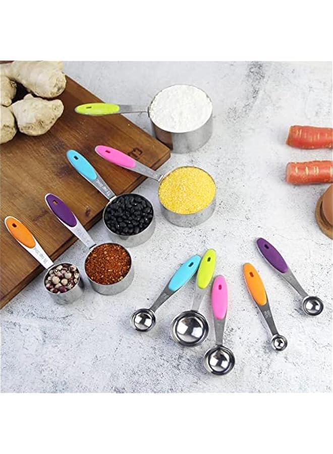 بيوينتي مجموعة من اكواب وملاعق القياس المعيارية من سكاي تاتش مصنوعة من الستانلس ستيل للطهي والخبز، مجموعة من 10 قطع - Image 2