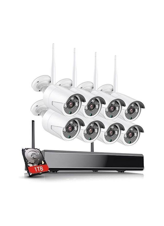 Generic - Expandable 8-Channel Wireless CCTV System 5MP with NVR, 4 x 3MP Outdoor Devices, Alexa Support, AI Human Detection, P2P, One-Way Audio - Image 1