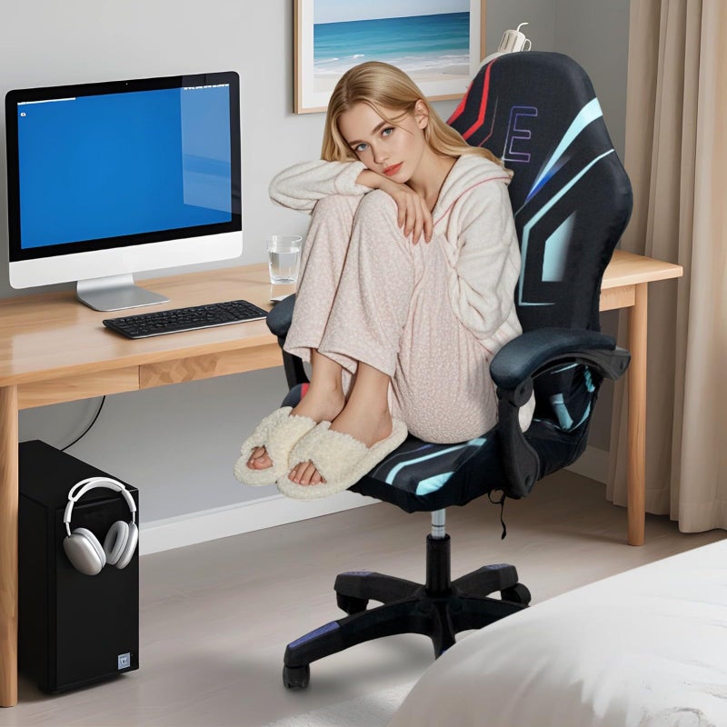 QYZDLM Gaming Chair Covers, 3D Printing One-Piece Universal Fit Gaming Chair Seat Cover with Armrest Sloipcover(Color:Style 3) - Image 4