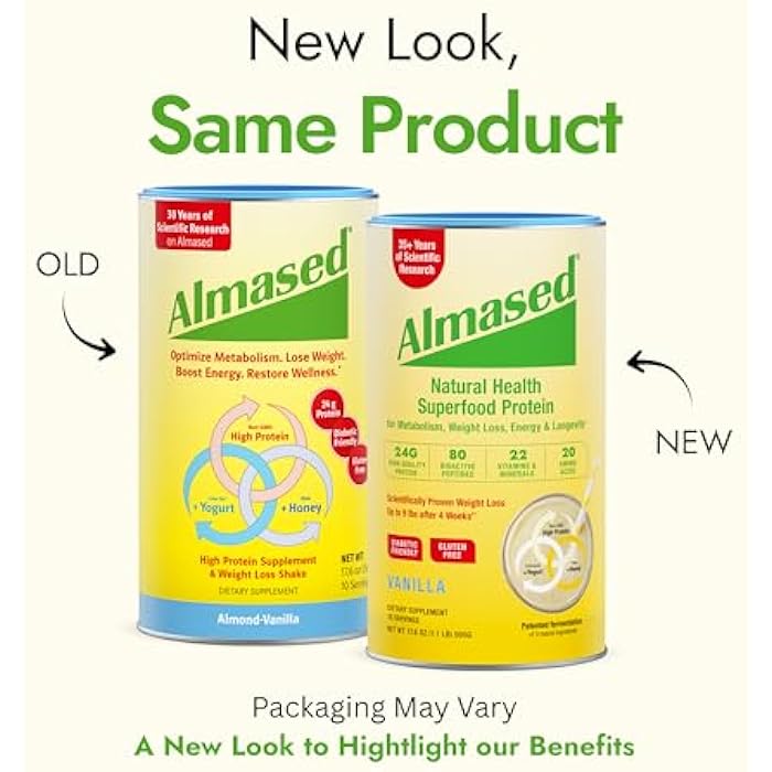 Almased Meal Replacement Shakes for Weight Loss - Protein Powder - Starter Kit (Almond Vanilla Flavor, 2 Cans of 17.6 oz + Shaker Bottle + Scoop) - Image 3