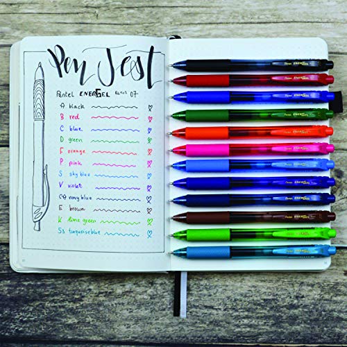 Pentel BL107C EnerGel-X Retractable Roller Gel Pen, .7mm, Blue Barrel/Ink, Dozen - Image 2