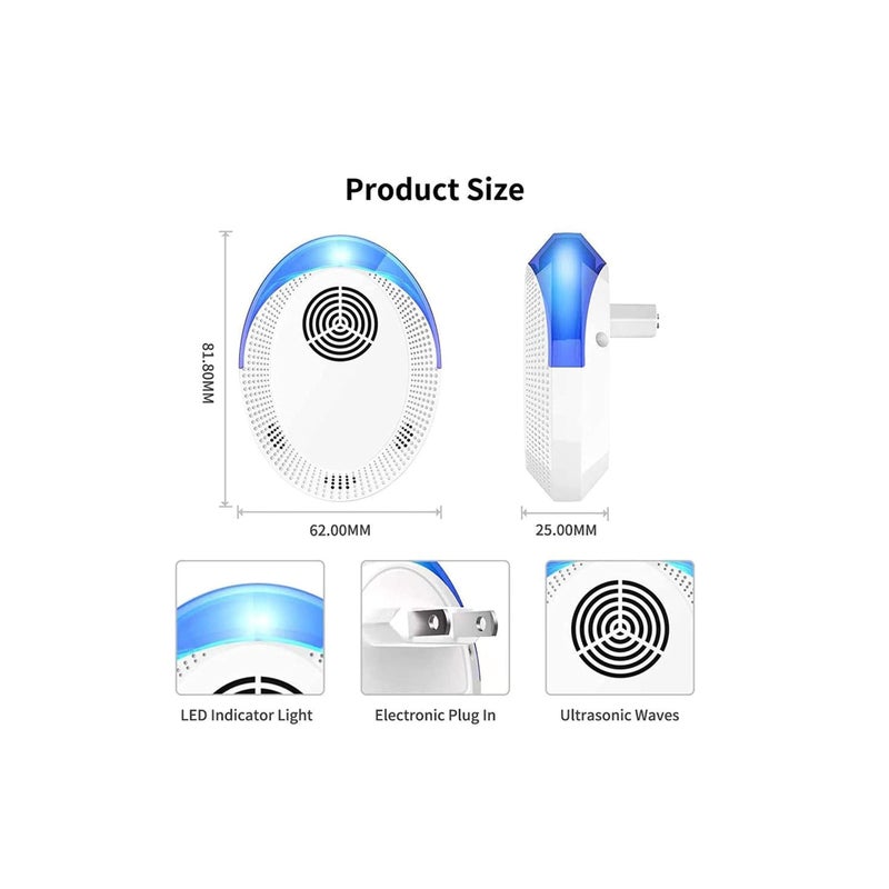 SOLARAE Ultrasonic Pest Repeller, Ultrasonic Pest Repellent, Indoor Pest Control Plug in, Indoor Repellent for Children and Pets Safe, Repellent for Home, Office, Kitchen, Warehouse (2PCS) - Image 3